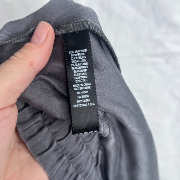 RLX Ralph Lauren Silk Drawstring Waist Jogger Pant Gray Casual Boho Size Large - Picture 12 of 13